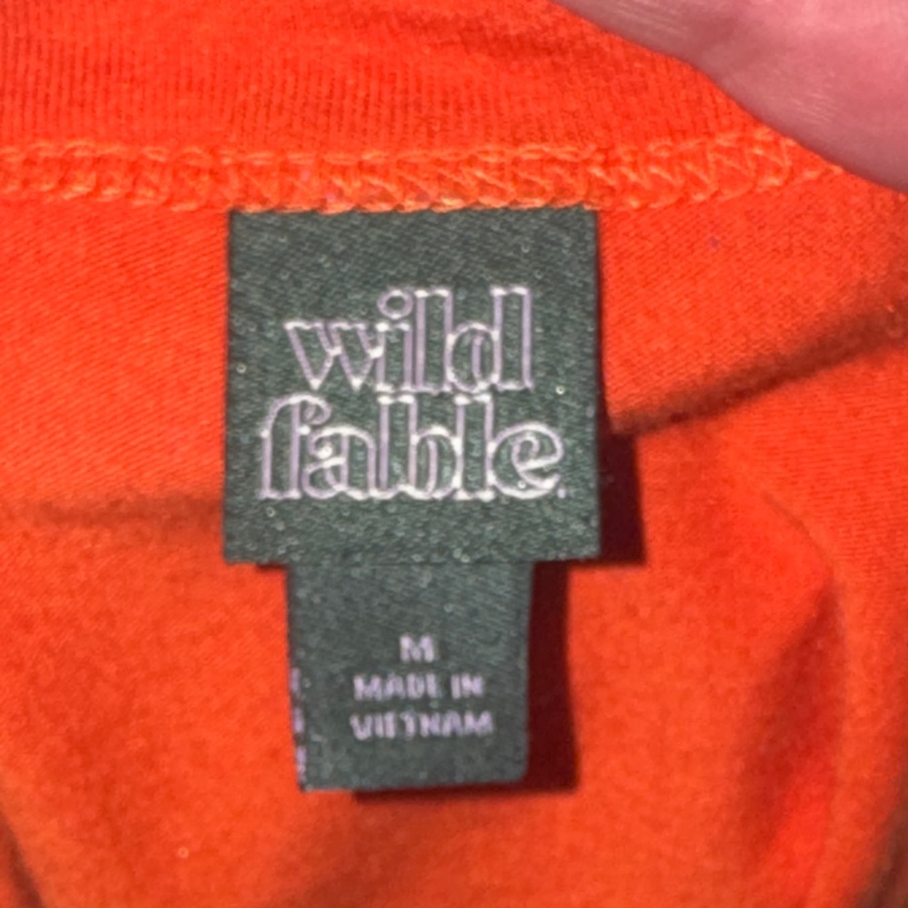 Wild Fable Bright Orange V-Neck Crop Top Shortsleeve Fitted Women’s Shirt Medium - Picture 6 of 6